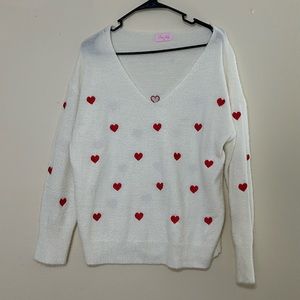 White Heart Sweater